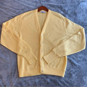 Vintage Men’s Grand Slam Munsingwear Penguin Sweater Cardigan Mr Rogers L Yellow